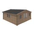 ALTANKA - Abri de jardin en bois - 34.8m2 - 5.9x5.9m - Traité - Ep. 45mm - Couleur: marron - DOM656 - vignette
