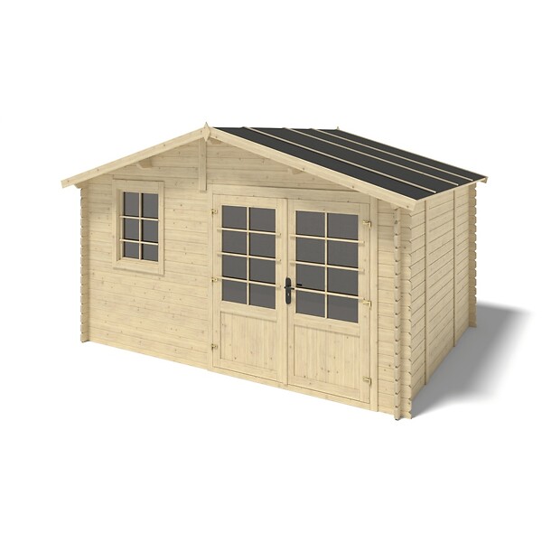 ALTANKA - Abri de jardin en bois - 12m2 - 4x3m - Ep. 28mm - Couleur: naturel - DOM710 - large