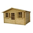 ALTANKA - Abri de jardin en bois - 12m2 - 4x3m - Ep. 28mm - Couleur: naturel - DOM137 - vignette