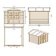ALTANKA - Abri de jardin en bois - 9m2 - 3x3m - Traité - Ep. 28mm - Couleur: marron - DOM427 - vignette