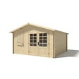ALTANKA - Abri de jardin en bois - 16m2 - 4x4m - Ep. 28mm - Couleur: naturel - DOM130 - vignette