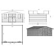 ALTANKA - Abri de jardin en bois - 19.2m2 - 4.8x4m - Ep. 40mm - Couleur: naturel - DOM370 - vignette