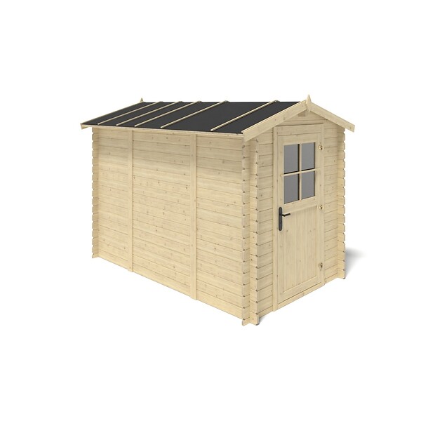 ALTANKA - Abri de jardin en bois - 5.7m2 - 1.9x3m - Ep. 28mm - Couleur: naturel - DOM662 - large
