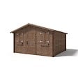 ALTANKA - Abri de jardin en bois - 16m2 - 4x4m - Traité - Ep. 28mm - Couleur: marron - DOM144 - vignette