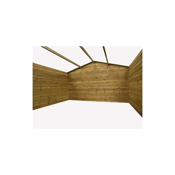 ALTANKA - Abri de jardin en bois - 16m2 - 4x4m - Traité - Ep. 28mm - Couleur: marron - DOM144 - large
