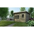 ALTANKA - Abri de jardin en bois - 12m2 - 4x3m - Traité - Ep. 40mm - Couleur: vert - DOM717 - vignette