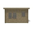 ALTANKA - Abri de jardin en bois - 12m2 - 4x3m - Traité - Ep. 40mm - Couleur: vert - DOM717 - vignette