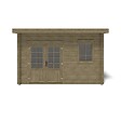 ALTANKA - Abri de jardin en bois - 16m2 - 4x4m - Traité - Ep. 40mm - Couleur: vert - DOM716 - vignette