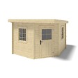 ALTANKA - Abri de jardin en bois - 8m2 - 3x3m - Ep. 28mm - Couleur: naturel - DOM665 - vignette