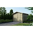 ALTANKA - Abri de jardin en bois - 9m2 - 3x3m - Traité - Ep. 28mm - Couleur: vert - DOM458 - vignette