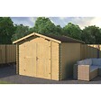 ALTANKA - Abri de jardin en bois - 9m2 - 3x3m - Traité - Ep. 28mm - Couleur: vert - DOM458 - vignette