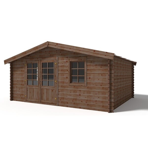 ALTANKA - Abri de jardin en bois - 20m2 - 5x4m - Traité - Ep. 45mm - Couleur: marron - DOM376 - large