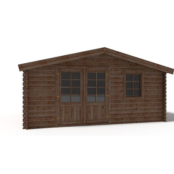 ALTANKA - Abri de jardin en bois - 20m2 - 5x4m - Traité - Ep. 45mm - Couleur: marron - DOM376 - large