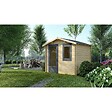 ALTANKA - Abri de jardin en bois - 7.5m2 - 3x2.5m - Ep. 28mm - Couleur: naturel - DOM755 - vignette