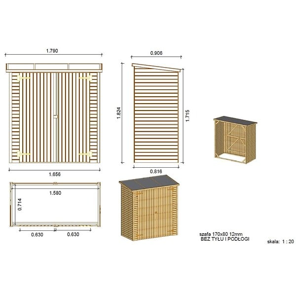 ALTANKA - Armoire de jardin à outils 1.66x0.82 m H.1.86 - DOM85 - large