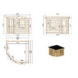 ALTANKA - Abri de jardin en bois - 8m2 - 3x3m - Traité - Ep. 28mm - Couleur: marron - DOM753 - vignette