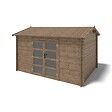 ALTANKA - Abri de jardin en bois - 12m2 - 4x3m - Traité - Ep. 28mm - Couleur: marron - DOM677 - vignette