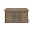 ALTANKA - Abri de jardin en bois - 12m2 - 4x3m - Traité - Ep. 28mm - Couleur: marron - DOM677 - vignette