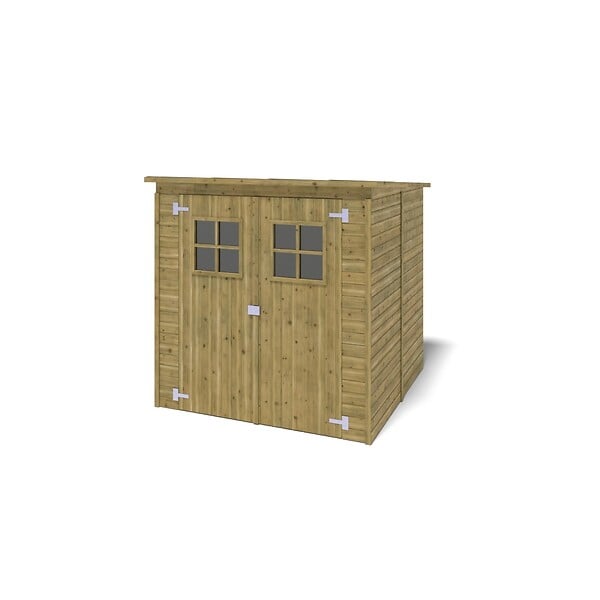 ALTANKA - Abri de jardin en bois 3.42 m2 - 1.9x1.8 m - traité - Couleur: vert - DOM10 - large