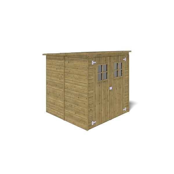 ALTANKA - Abri de jardin en bois 3.42 m2 - 1.9x1.8 m - traité - Couleur: vert - DOM10 - large