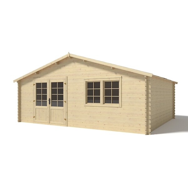 ALTANKA - Abri de jardin en bois - 30m2 - 6x5m - Ep. 40mm - Couleur: naturel - DOM748 - large