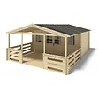 ALTANKA - Terrasse en bois avec balustrade pour abri en bois - 15m2 - 5m x 3m - couleur: naturel - DOM616 - vignette