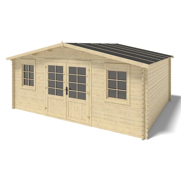 ALTANKA - Abri de jardin en bois - 21.42m2 - 5.1x4.2m - Ep. 34mm - Couleur: naturel - DOM746 - large