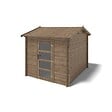 ALTANKA - Abri de jardin en bois - 7.5m2 - 2.5x3m - Traité - Ep. 28mm - Couleur: marron - DOM675 - vignette