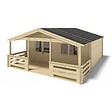 ALTANKA - Abri de jardin en bois - 6x5 m + terrasse avec balustrade et avant-toit en bois - 42 m2 - DOM747+DOM553+DOM555+POD04 - vignette