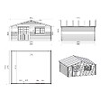 ALTANKA - Abri de jardin en bois - 6x5 m + terrasse avec balustrade et avant-toit en bois - 42 m2 - DOM747+DOM553+DOM555+POD04 - vignette