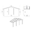 ALTANKA - Abri de jardin en bois - 6x5 m + terrasse avec balustrade et avant-toit en bois - 42 m2 - DOM747+DOM553+DOM555+POD04 - vignette