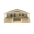 ALTANKA - Abri de jardin en bois - 6x5 m + terrasse avec balustrade et avant-toit en bois - 42 m2 - DOM747+DOM553+DOM555+POD04 - vignette