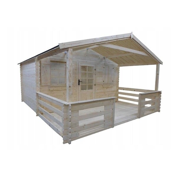 ALTANKA - Terrasse en bois avec balustrade pour abri en bois - 8m2 - 4m x 2m - couleur: naturel - DOM18 - large