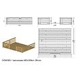 ALTANKA - Terrasse en bois avec balustrade pour abri en bois - 12m2 - 4m x 3m - imprégnée - couleur: marron - DOM542 - vignette