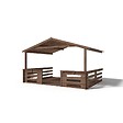 ALTANKA - Terrasse en bois avec balustrade pour abri en bois - 12m2 - 4m x 3m - imprégnée - couleur: marron - DOM542 - vignette