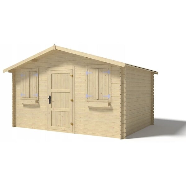 ALTANKA - Abri de jardin en bois - 12m2 - 4x3m - Ep. 28mm - Couleur: naturel - DOM337 - large