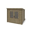 ALTANKA - Abri de jardin en bois - 5m2 - 2.5x2m - Traité - Ep. 28mm - Couleur: vert - DOM725 - vignette