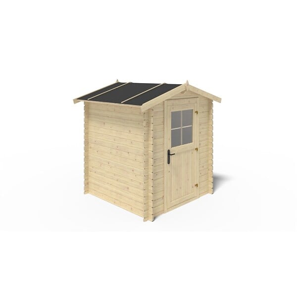 ALTANKA - Abri de jardin en bois - 3.61m2 - 1.9x1.9m - Ep. 28mm - Couleur: naturel - DOM593 - large