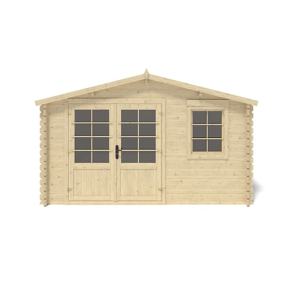 ALTANKA - Abri de jardin en bois - 15.21m2 - 3.9x3.9m - Ep. 40mm - Couleur: naturel - DOM658 - large