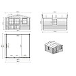 ALTANKA - Abri de jardin en bois - 15.21m2 - 3.9x3.9m - Ep. 40mm - Couleur: naturel - DOM658 - vignette