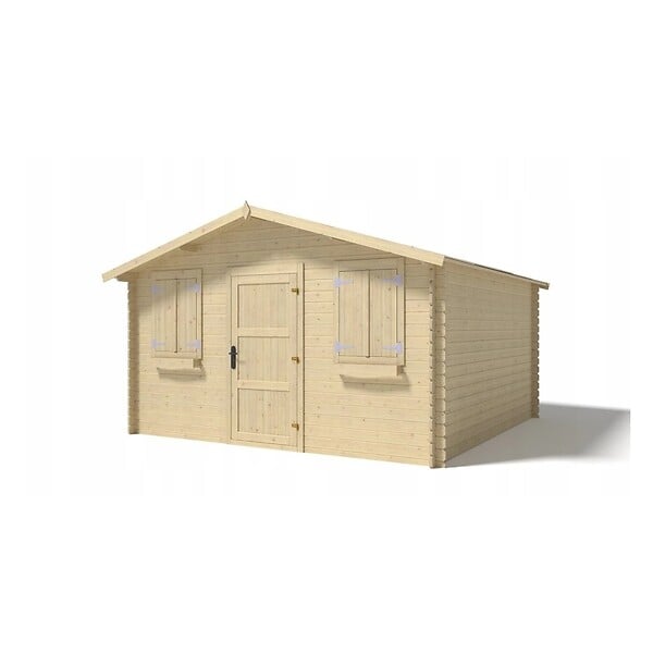 ALTANKA - Abri de jardin en bois - 16m2 - 4x4m - Ep. 28mm - Couleur: naturel - DOM149 - large
