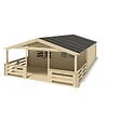 ALTANKA - Abri de jardin en bois - 6x6 m + terrasse avec balustrade et avant-toit en bois - 54 m2 - DOM749+DOM556+DOM558+POD04 - vignette