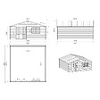 ALTANKA - Abri de jardin en bois - 6x6 m + terrasse avec balustrade et avant-toit en bois - 54 m2 - DOM749+DOM556+DOM558+POD04 - vignette