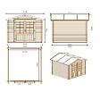 ALTANKA - Abri de jardin en bois - 9m2 - 3x3m - Ep. 28mm - Couleur: naturel - DOM530 - vignette