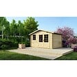 ALTANKA - Abri de jardin en bois - 11.7m2 - 3.9x3m - Ep. 34mm - Couleur: naturel - DOM561 - vignette