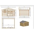 ALTANKA - Abri de jardin en bois - 11.7m2 - 3.9x3m - Ep. 34mm - Couleur: naturel - DOM561 - vignette