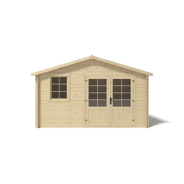 ALTANKA - Abri de jardin en bois - 11.7m2 - 3.9x3m - Ep. 34mm - Couleur: naturel - DOM561 - large