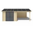 ALTANKA - Abri de jardin en bois - 17.4m2 - 5.79x3m - Ep. 28mm - Couleur: naturel - DOM639 - vignette