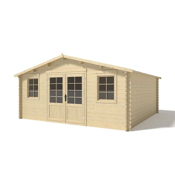 ALTANKA - Abri de jardin en bois - 25m2 - 5x5m - Ep. 40mm - Couleur: naturel - DOM612 - large