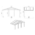 ALTANKA - Avant-toit en bois 6x3m pour le chalet de jardin 6m, couleur naturel - DOM556 - vignette